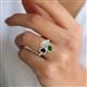 4 - Sienna 3.28 ctw Multi Shape Oval Created Emerald, Heart Created Blue Sapphire & Marquise Lab Grown Diamond Three Stone Engagement Ring 
