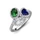 3 - Sienna 3.28 ctw Multi Shape Oval Created Emerald, Heart Peridot & Marquise Lab Grown Diamond Three Stone Engagement Ring 