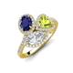 3 - Sienna 3.28 ctw Multi Shape Oval Created Blue Sapphire, Heart Peridot & Marquise Lab Grown Diamond Three Stone Engagement Ring 