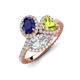 3 - Sienna 3.28 ctw Multi Shape Oval Created Blue Sapphire, Heart Peridot & Marquise Lab Grown Diamond Three Stone Engagement Ring 