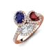 3 - Sienna 3.28 ctw Multi Shape Oval Created Blue Sapphire, Heart Red Garnet & Marquise Lab Grown Diamond Three Stone Engagement Ring 