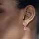 2 - Aella 0.55 ctw Pink Sapphire Dual Teardrop Women Dangle Earrings 