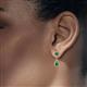 2 - Aella 0.50 ctw Emerald Dual Teardrop Women Dangle Earrings 