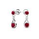 4 - Aella 0.54 ctw Ruby Dual Teardrop Women Dangle Earrings 