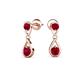 4 - Aella 0.54 ctw Ruby Dual Teardrop Women Dangle Earrings 