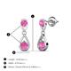3 - Aella 0.55 ctw Pink Sapphire Dual Teardrop Women Dangle Earrings 