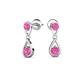 4 - Aella 0.55 ctw Pink Sapphire Dual Teardrop Women Dangle Earrings 