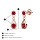3 - Aella 0.54 ctw Ruby Dual Teardrop Women Dangle Earrings 