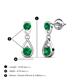 3 - Aella 0.50 ctw Emerald Dual Teardrop Women Dangle Earrings 