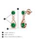 3 - Aella 0.50 ctw Emerald Dual Teardrop Women Dangle Earrings 