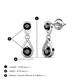 3 - Aella 0.56 ctw Black Diamond Dual Teardrop Women Dangle Earrings 