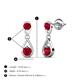 3 - Aella 0.54 ctw Ruby Dual Teardrop Women Dangle Earrings 