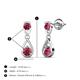 3 - Aella 0.46 ctw Pink Tourmaline Dual Teardrop Women Dangle Earrings 