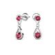4 - Aella 0.46 ctw Pink Tourmaline Dual Teardrop Women Dangle Earrings 