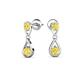 4 - Aella 0.55 ctw Yellow Sapphire Dual Teardrop Women Dangle Earrings 