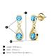 3 - Aella 0.46 ctw Blue Topaz Dual Teardrop Women Dangle Earrings 