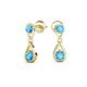 4 - Aella 0.46 ctw Blue Topaz Dual Teardrop Women Dangle Earrings 