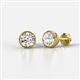 1 - Caryl GIA Certified Natural Round Diamond 1.50 ctw (SI/G) Euro Bezel Set Solitaire Stud Earrings 