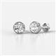 1 - Caryl Round Lab Grown Diamond 1.50 ctw Euro Bezel Set Solitaire Stud Earrings 