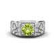 1 - Jamar 1.10 ct (6.50 mm) Peridot Nugget Solitaire Men Band 