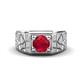 1 - Jamar 0.95 ct (6.00 mm) Ruby Nugget Solitaire Men Band 