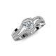 4 - Aimee Signature 1.31 ctw IGI Certified Lab Grown Diamond Round (6.50 mm) & Natural Diamond Round (1.10 mm) Bypass Halo Engagement Ring 