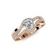 4 - Aimee Signature 1.31 ctw IGI Certified Lab Grown Diamond Round (6.50 mm) & Natural Diamond Round (1.10 mm) Bypass Halo Engagement Ring 