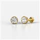 1 - Caryl Round Lab Grown Diamond 1.00 ctw Euro Bezel Set Solitaire Stud Earrings 