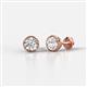 1 - Caryl Round Lab Grown Diamond 1.00 ctw Euro Bezel Set Solitaire Stud Earrings 