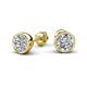 5 - Caryl Natural Round Diamond Euro Bezel Set Solitaire Stud Earrings 