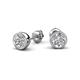 5 - Caryl GIA Certified Natural Round Diamond 1.50 ctw (SI/H) Euro Bezel Set Solitaire Stud Earrings 