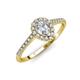 3 - Arella Desire 1.17 ctw IGI Certified Lab Grown Diamond Pear Cut (7x5 mm) & Natural Diamond Round (1.50 mm) Halo Engagement Ring 