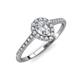 3 - Arella Desire 1.17 ctw IGI Certified Lab Grown Diamond Pear Cut (7x5 mm) & Natural Diamond Round (1.50 mm) Halo Engagement Ring 