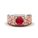 1 - Jamar 0.95 ct (6.00 mm) Ruby Nugget Solitaire Men Band 