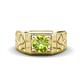 1 - Jamar 1.10 ct (6.50 mm) Peridot Nugget Solitaire Men Band 