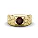 1 - Jamar 1.05 ct (6.50 mm) Red Garnet Nugget Solitaire Men Band 