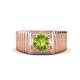 1 - Angelo 1.10 ct (6.50 mm) Peridot Ribbed Shank Solitaire Men Band 