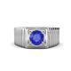 1 - Angelo 0.92 ct (6.50 mm) Tanzanite Ribbed Shank Solitaire Men Band 
