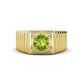 1 - Angelo 1.10 ct (6.50 mm) Peridot Ribbed Shank Solitaire Men Band 