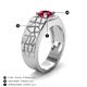 3 - Jamar 0.95 ct (6.00 mm) Ruby Nugget Solitaire Men Band 