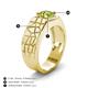 3 - Jamar 1.10 ct (6.50 mm) Peridot Nugget Solitaire Men Band 