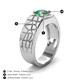 3 - Jamar 1.00 ct (6.50 mm) Lab Created Alexandrite Nugget Solitaire Men Band 