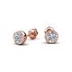5 - Caryl Round Lab Grown Diamond 1.00 ctw Euro Bezel Set Solitaire Stud Earrings 