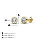 4 - Caryl  Natural Round Diamond 0.70 ctw (SI/H) Euro Bezel Set Solitaire Stud Earrings 