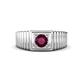 1 - Angelo 0.50 ct (5.00 mm) Rhodolite Garnet Ribbed Shank Solitaire Men Band 