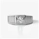 1 - Angelo 0.50 ct (5.00 mm) GIA Certified Natural Diamond Ribbed Shank Solitaire Men Band 