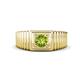 1 - Angelo 0.50 ct (5.00 mm) Peridot Ribbed Shank Solitaire Men Band 