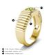 4 - Angelo 0.50 ct (5.00 mm) Peridot Ribbed Shank Solitaire Men Band 