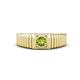 1 - Angelo 0.32 ct (4.00 mm) Peridot Ribbed Shank Solitaire Men Band 