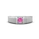 1 - Angelo 0.26 ct (4.00 mm) Pink Sapphire Ribbed Shank Solitaire Men Band 